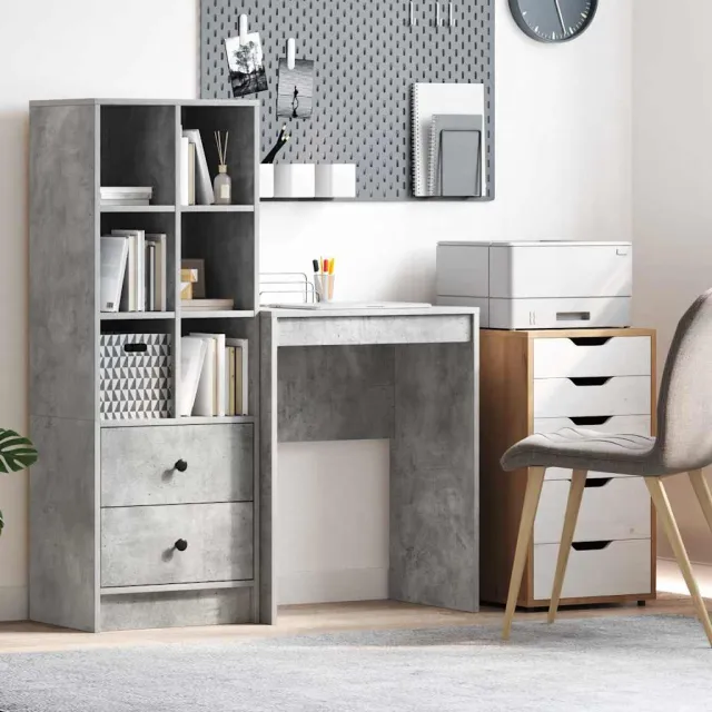 vidaXL Bureau Beton Grijs 60 x 40 x 76 cm, foto 2