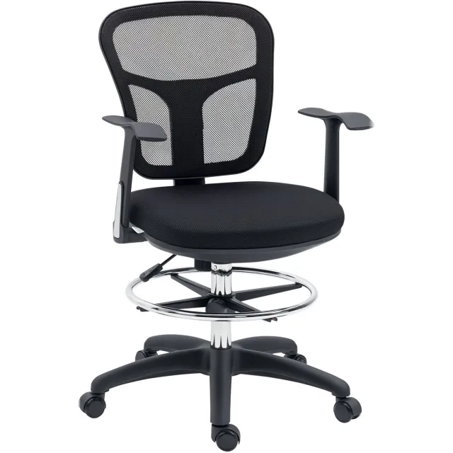 Vinsetto bureaustoel met mesh rugleuning en voetensteun - Ergonomische kantoorstoel, bureaustoel - Zwart Schwarz