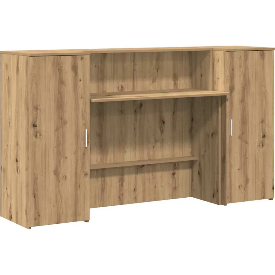 vidaXL Receptiebalie 180x50x103,5cm bewerkt hout artisanaal eikenkleur, foto 3