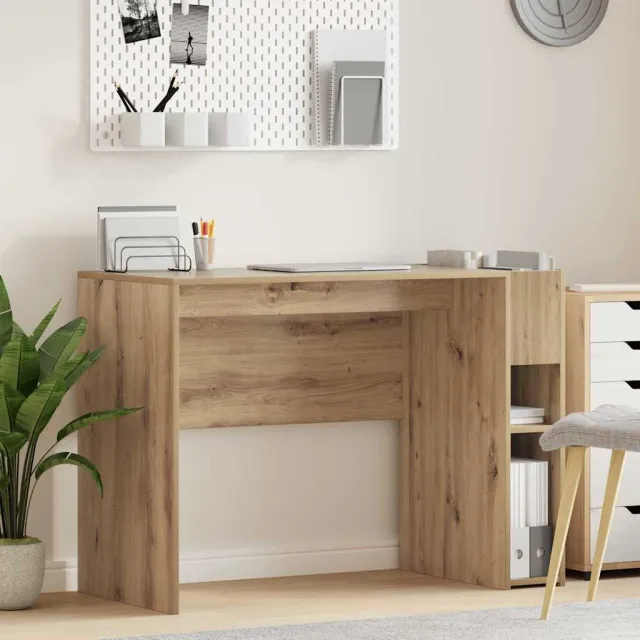 vidaXL Bureau Artisan Eiken Bewerkt hout 109 x 50 x 78 cm Bruin