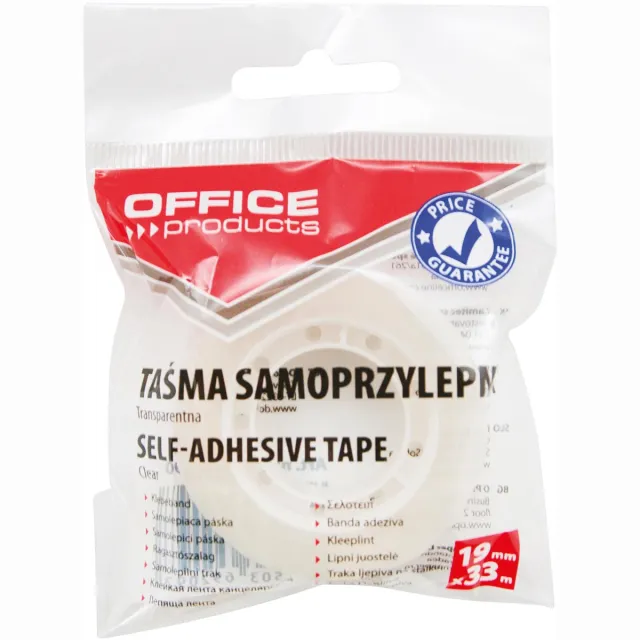 Office Products plakband, 19 mm x 33 m, transparant
