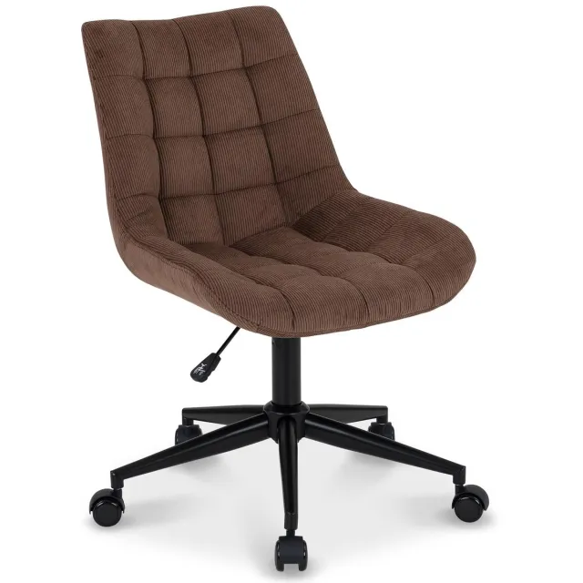 IDIMEX Draaistoel VASILO met corduroy - bruin