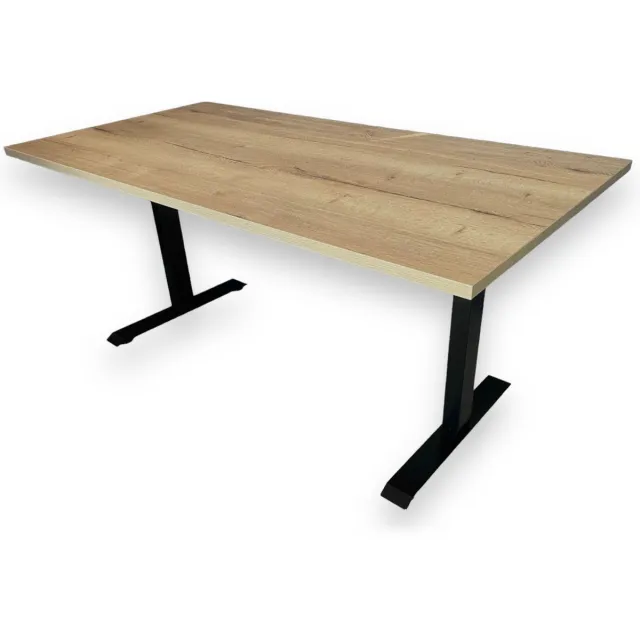 FERBOX - Kantoor & Design Elektrisch zit sta bureau premium – halifax natuur eiken blad – zwart onderstel – met memory functie en USB oplaadmogelijkheid – 160 x 80 – NIEUW