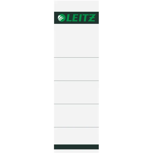 Leitz rugetiketten, niet-zelfklevend, ft 5,7 x 19,1 cm, pak van 10 stuks, wit