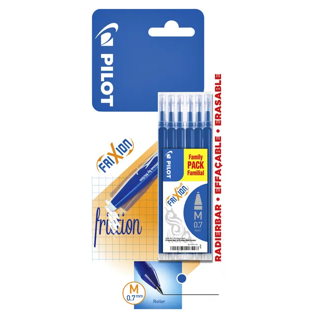 Pilot Rollerpenvulling Pilot friXion medium blauw 6 stuks