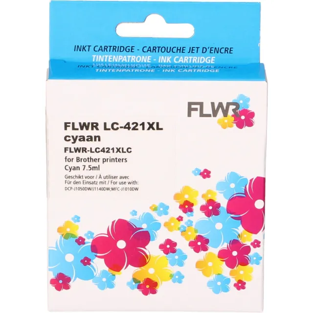 FLWR Cartridges / Brother LC-421XL / cyaan / Geschikt voor Brother