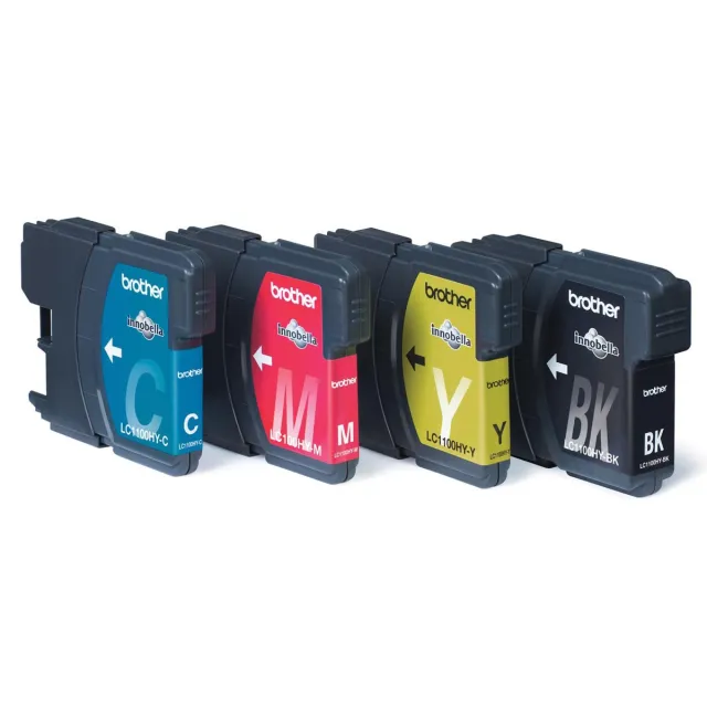 Brother inktcartridge, 750 - 900 pagina's, OEM LC-1100HYVALBP, 4 kleuren Geel