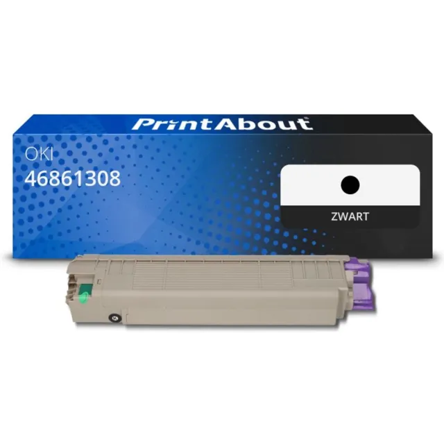 PrintAbout huismerk Toner 46861308 Zwart geschikt voor OKI