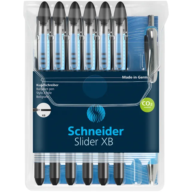 Schneider Rollerpen Schneider Slider Basic XB zwart + 1 gratis Rave balpen