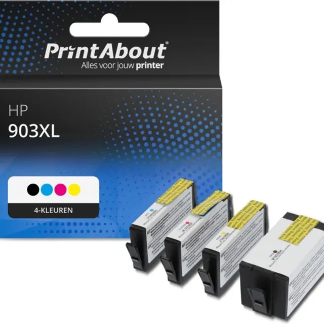 PrintAbout huismerk Inktcartridge 903XL (3HZ51AE) 4-kleuren Multipack Hoge capaciteit geschikt voor HP