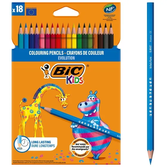 Bickids Kleurpotloden BicKids Evolution ecolutions ass blister à 18st