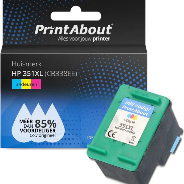 PrintAbout Huismerk HP 351XL (CB338EE) Inktcartridge 3-kleuren Hoge capaciteit