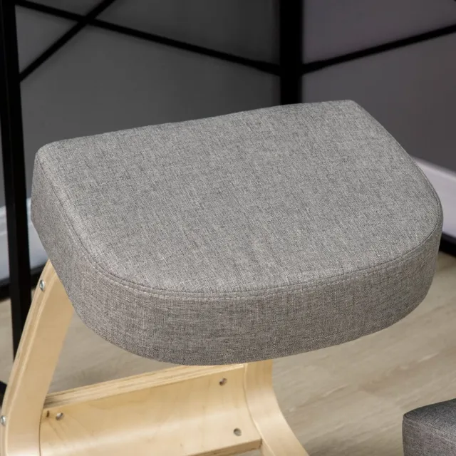 MODENUIT Kniestoel 51 x 69 x 58 cm - Ergonomische Zithouding Met Verstelbare Zithoogte - Voor Kantoor - Hout Grijs