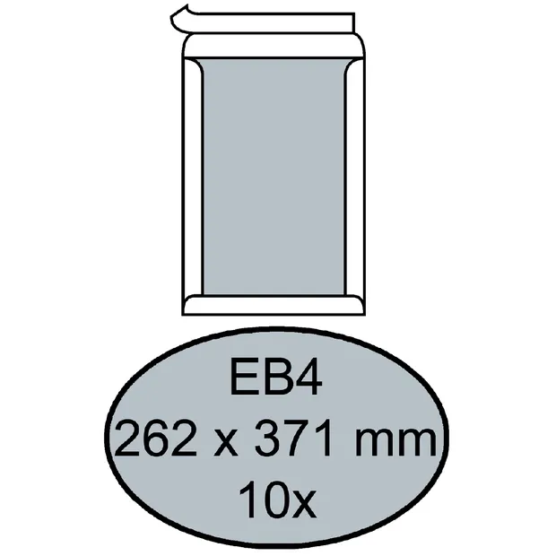 Quantore Envelop Quantore bordrug EB4 262x371mm zelfklevend wit 10 stuks