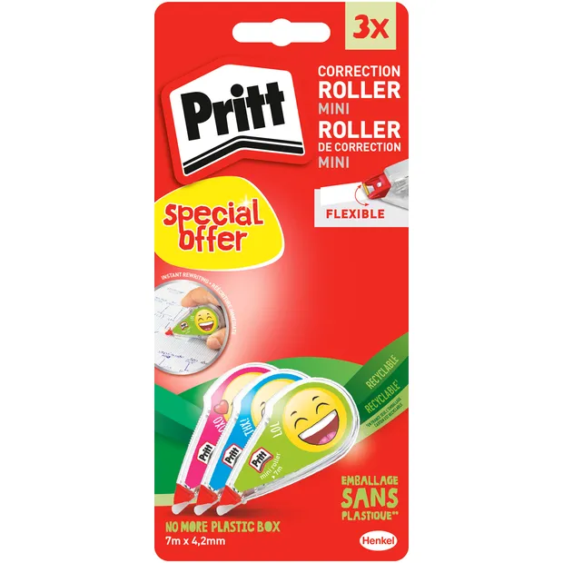 Pritt Correctietape Pritt mini flex 4,2mmx7m Emoji blister 2+1 gratis