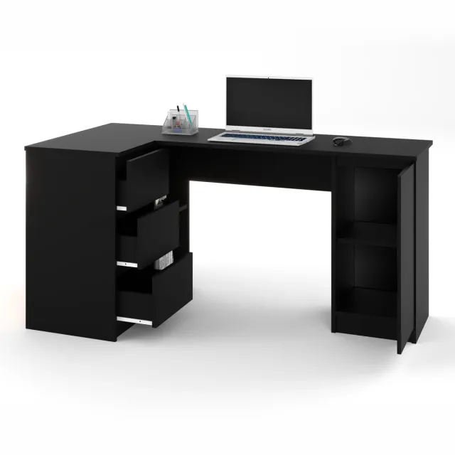 AZ Home Hoekbureau Gregory Links Zwart Bureau Computer desk