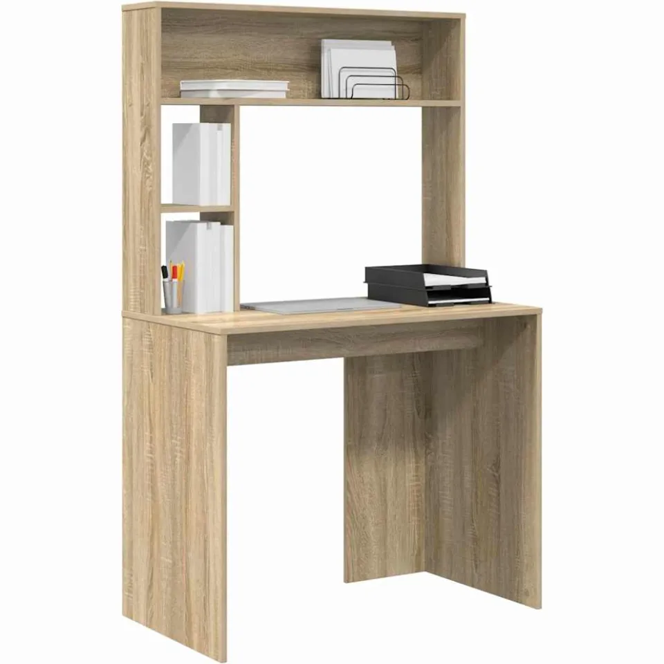 vidaXL Bureau Sonoma Eiken 91 x 50 x 149 cm Bewerkt hout Bruin