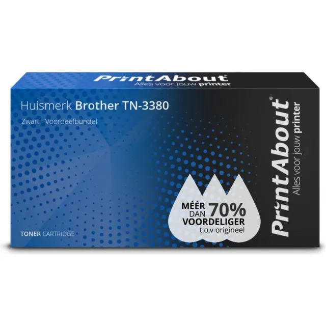 PrintAbout Alternatief voor de Brother TN-3380 / Zwart 2 Pack