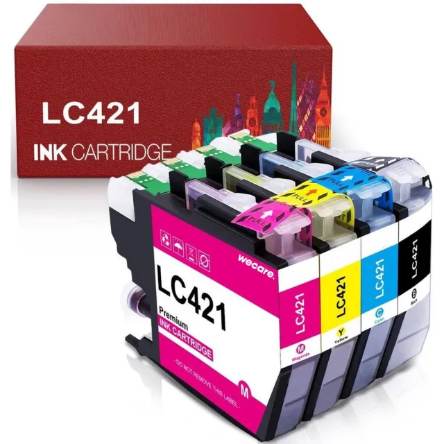 WeCare 4-pack | Geschikt voor Brother LC-421XL Multipack inktcartridges - Geschikt voor DCP-J 1050DW 1140DW 1800DW MFC-J 1010DW Multipack 4 cartridges