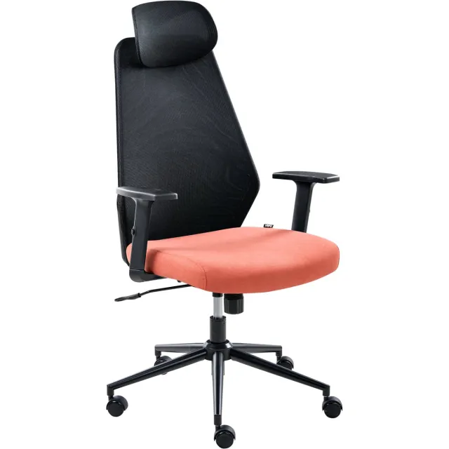 Beliani ORYN - Bureaustoel - Zwart/Rood - Mesh