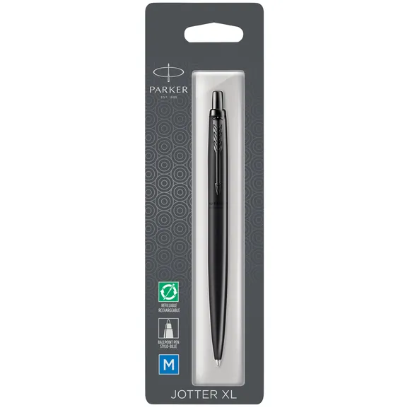Balpen Parker Jotter XL Monochrome black medium blister à 1 stuk
