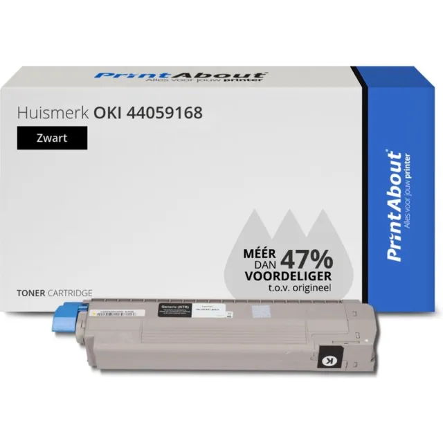 PrintAbout Huismerk OKI 44059168 Toner Zwart