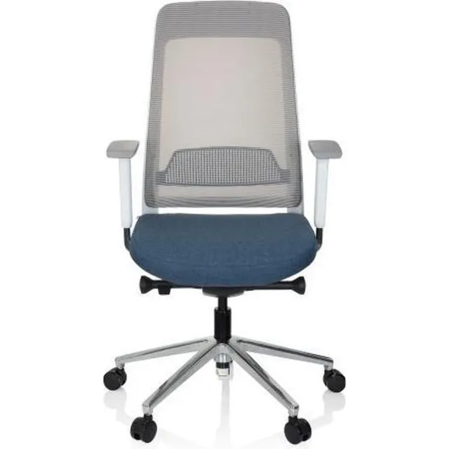 hjh office Bureaustoel - Met Armleuning - Stof/Netstof - Blauw/Grijs - Ergonomisch