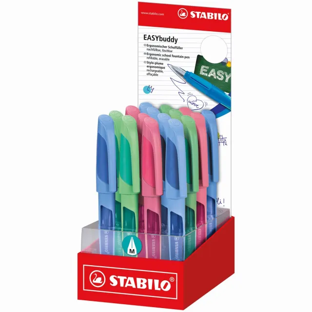 Stabilo EASYBuddy vulpen pastel, display van 16 stuks blauw