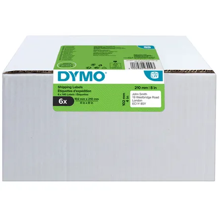 Dymo Etiket Dymo LabelWriter 5XL verzendlabel 102x210mm 6 rollen á 140 stuks wit