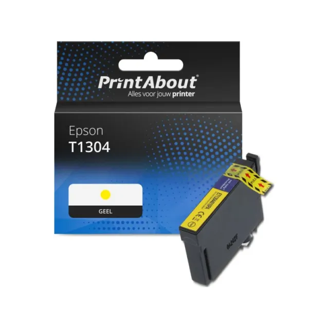 PrintAbout huismerk Inktcartridge T1304 Geel Hoge capaciteit Geschikt voor Epson