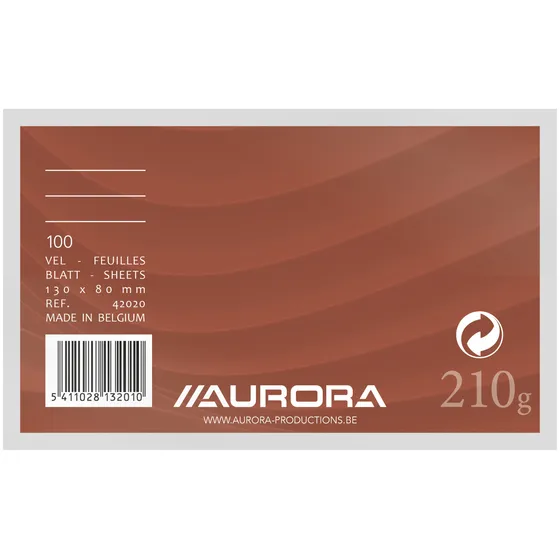 Aurora Systeemkaart Aurora 130x80mm lijn met rode koplijn 210gr wit 100 vel