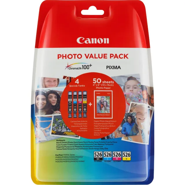 Canon CLI-526 C/M/Y/BK Zwart, Cyaan, Geel, Magenta inktcartridge Overig