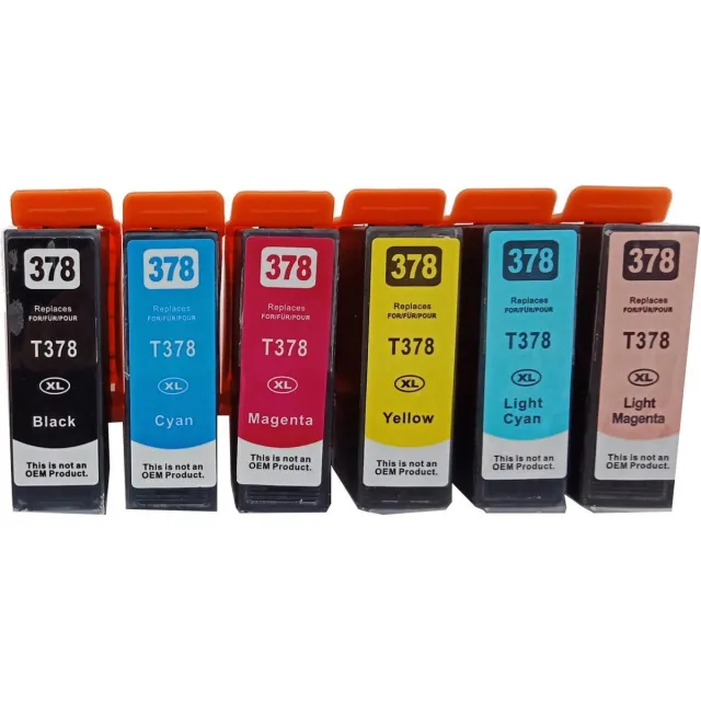 KATRIZ huismerk ink Epson 1x T378/379XL Zwart + 1x T378/379XL Cyaan + 1x T378/379XL Magenta + 1x T378/379XL Geel + 1x T378/379XL Licht Cyaan + 1x T378/379XL Licht Magenta | 6 stuks Zwart, Cyaan, Magenta, Geel, Licht Cyaan, Licht Magenta