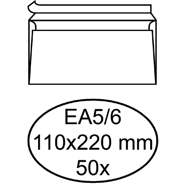Hermes Envelop Hermes bank EA5/6 110x220mm zelfklevend wit pak à 50 stuks