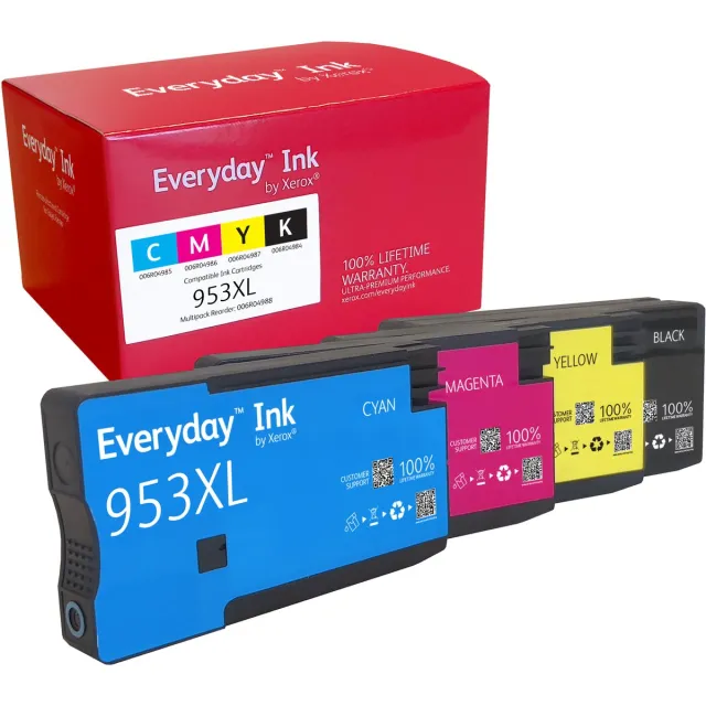 Xerox EverydayTM Multipack Inkt van Xerox is compatibel met HP HP953XL (HP953XL MULTIPACK), Hoge capaciteit Zwart;Cyaan;Magenta;Geel