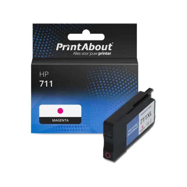 PrintAbout huismerk Inktcartridge 711 (CZ131A) Magenta Geschikt voor HP