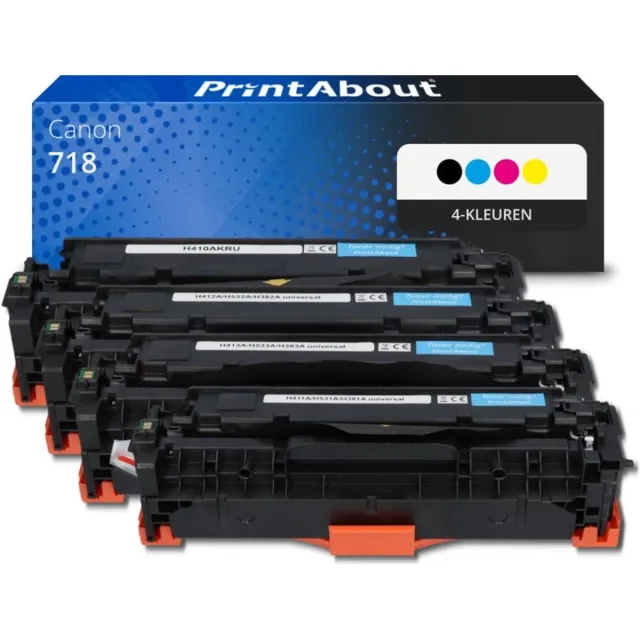 PrintAbout Alternatief voor de Canon 718 BK / 4 Kleuren 4-kleuren