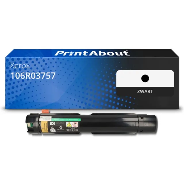 PrintAbout huismerk Toner 106R03757 Zwart Hoge capaciteit geschikt voor Xerox