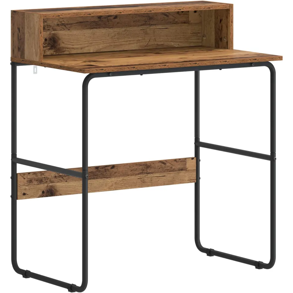 vidaXL Bureau met opbergruimte Oud hout 80 x 50 x 91 cm bruin, foto 3