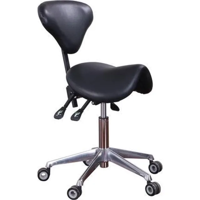 Mega Beauty Shop Zadelkruk met rugleuning - Zwart