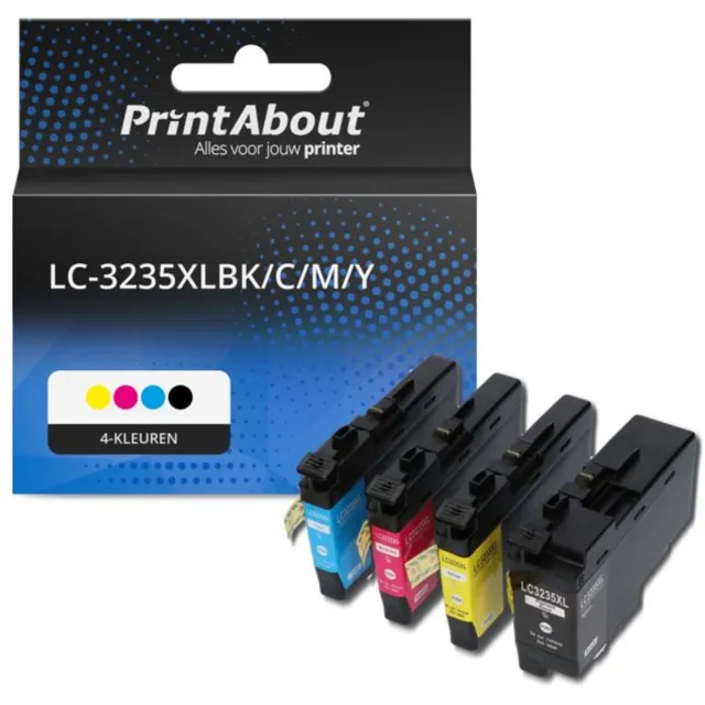 PrintAbout Huismerk Brother LC-3235XLBK/C/M/Y Inktcartridge 4-kleuren Voordeelbundel