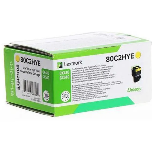 Lexmark 80C2HYE tonercartridge 1 stuk(s) Origineel Geel