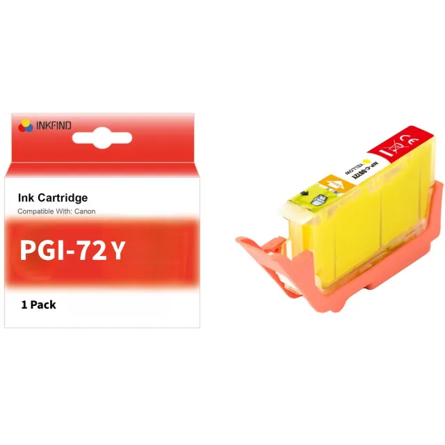 INKFIND PGI-72 Geel inktcartridge compatibel met Canon PGI-72 PGI72 Geschikt voor Canon Pixma Pro-10 Pro-10s – 1 Pack Y