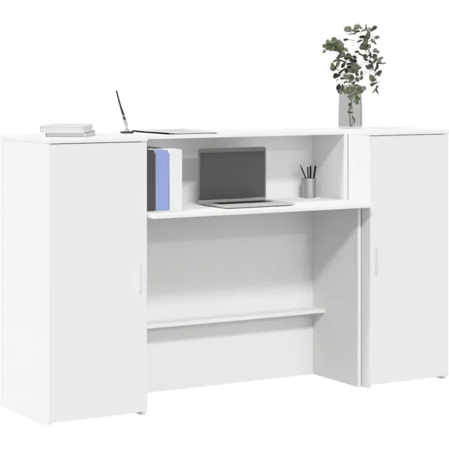 vidaXL Receptiebalie Wit 180x50x103,5 cm Bewerkt Hout