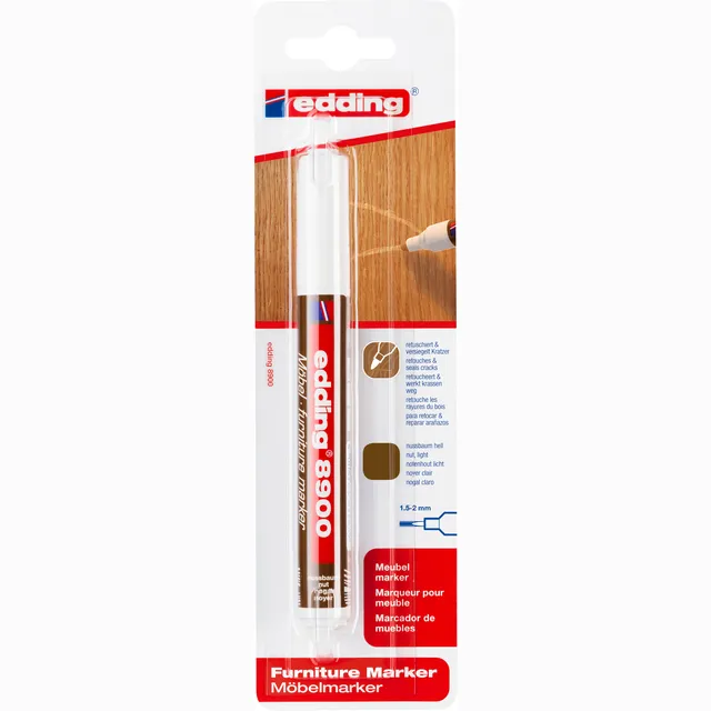 Edding Viltstift edding 8900 meubel rond 1.5-2mm licht notenhout blister à 1 stuk