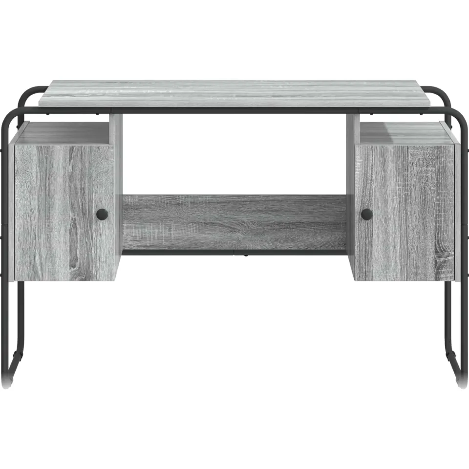 vidaXL Bureau met opbergruimte Grijs Sonoma 120 x 50.5 x 75.5 cm, foto 4