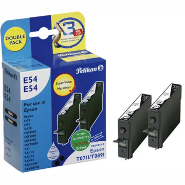 Pelikan T071140 - Inktcartridge / Zwart / 2pack