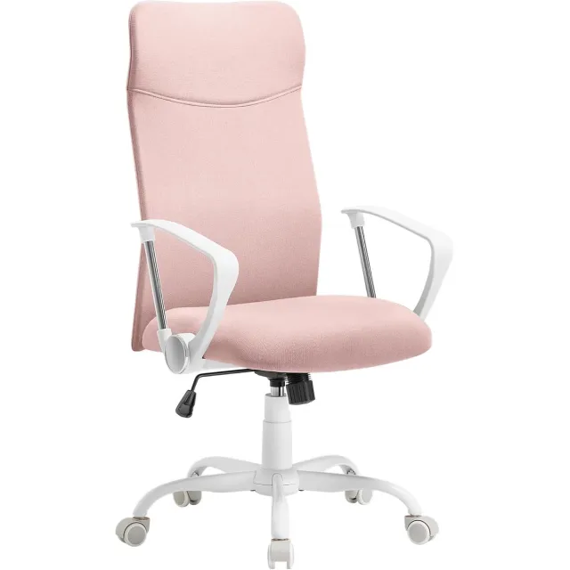 FurnStar Bureaustoel – Ergonomische Draaistoel met Gevoerde Zitting – In Hoogte Verstelbaar & Kantelbaar – Belastbaar tot 120 kg – Grijs