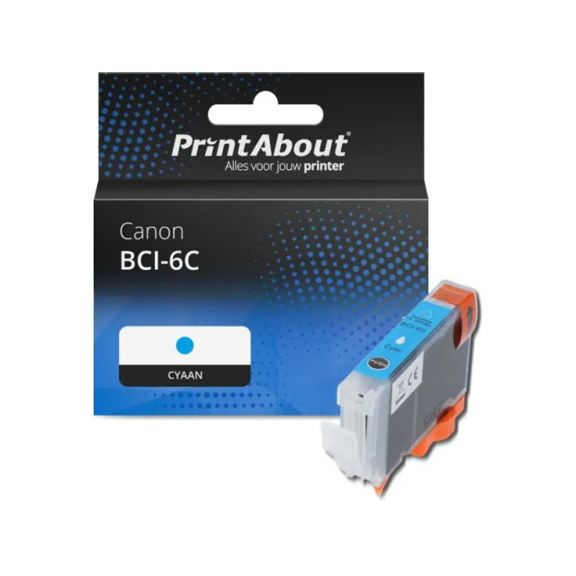PrintAbout huismerk Inktcartridge BCI-6C Cyaan Geschikt voor Canon