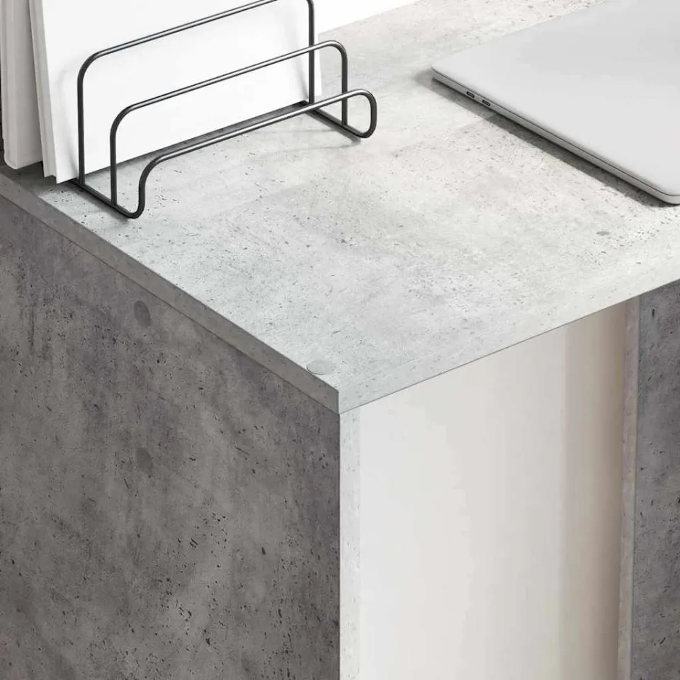 vidaXL Bureau Beton Grijs 78,5 x 37 x 154,5 cm Bewerkt hout, foto 3